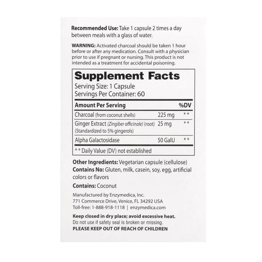Activated Charcoal - 60 caps