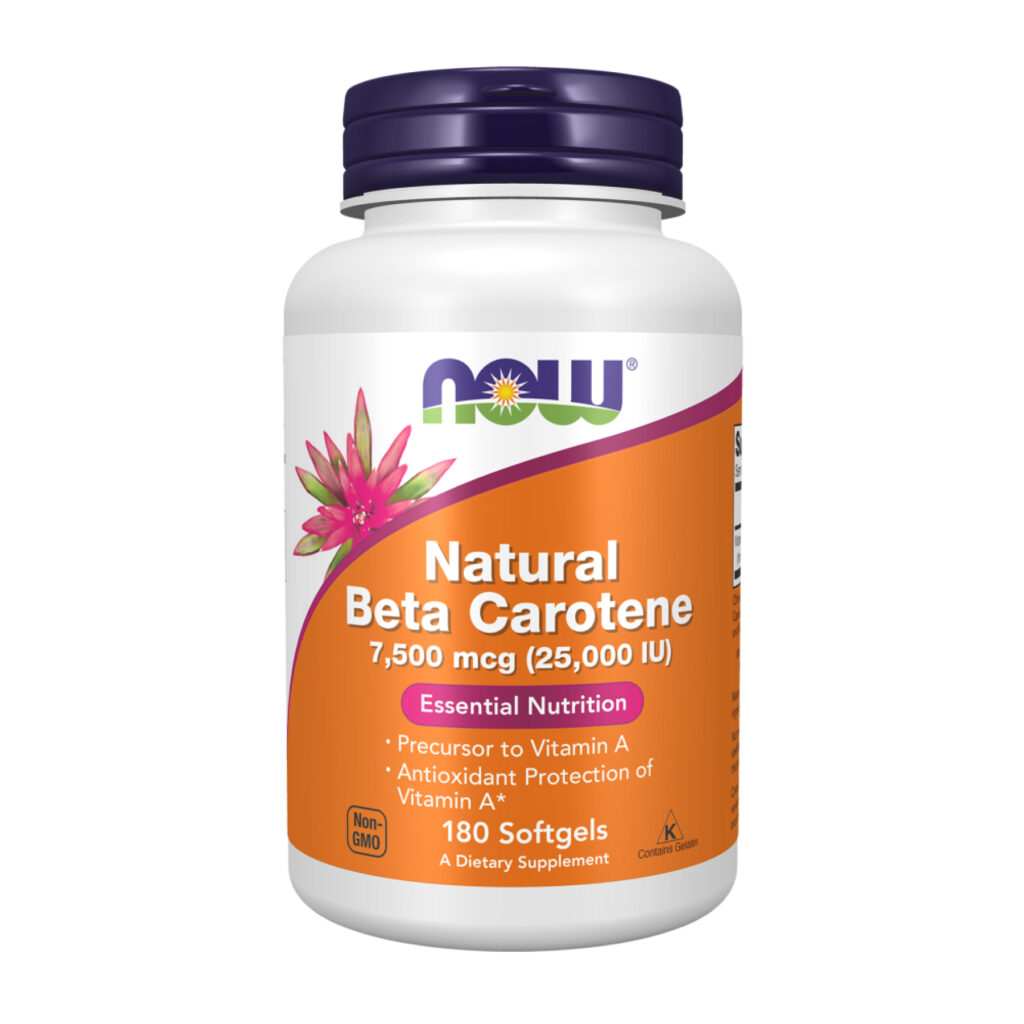 Beta Carotene Natural 7500mcg 25000IU - 180 softgels