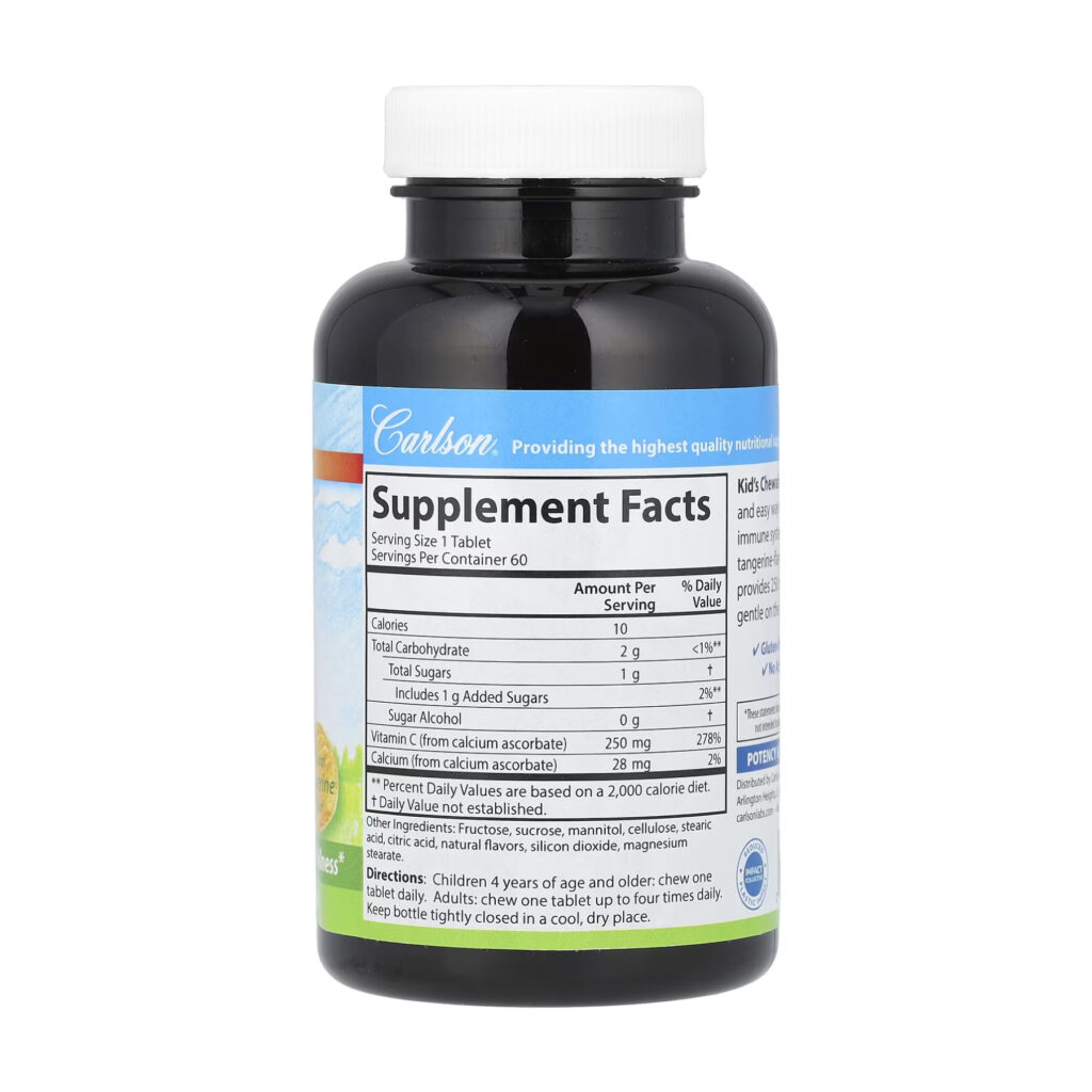 Carlson For Kids Chewable Vitamin C - 60 tabs