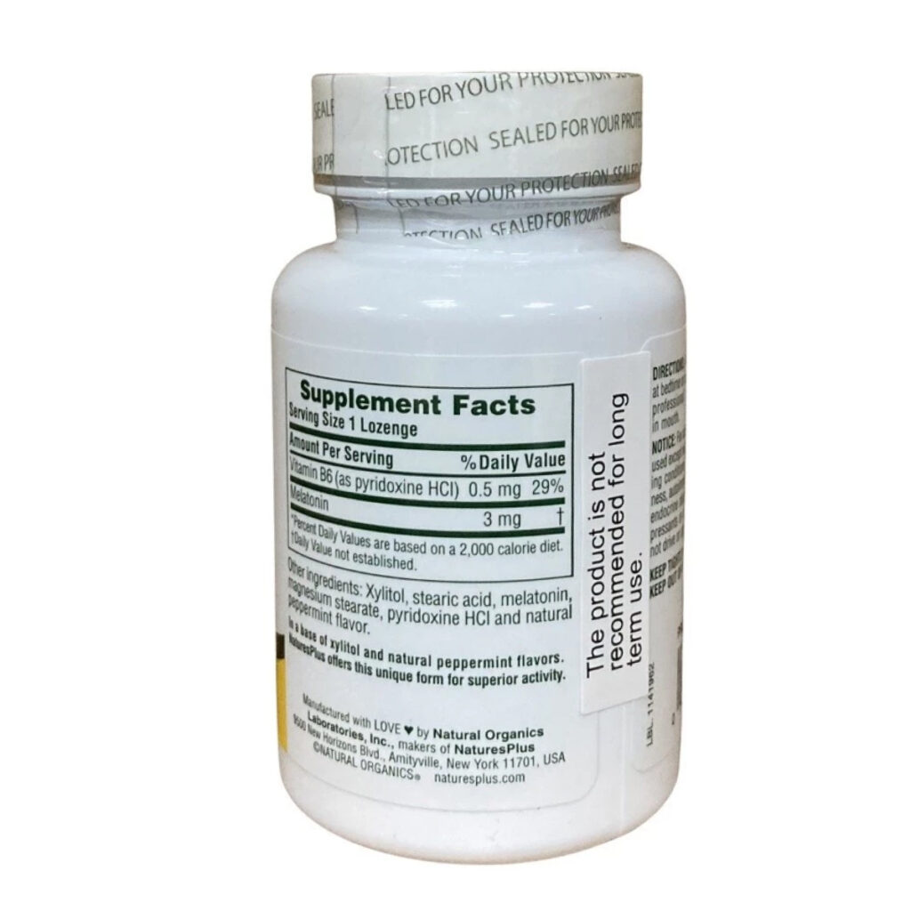 Melatonin Sublingual 3mg with B6 - 60 tabs