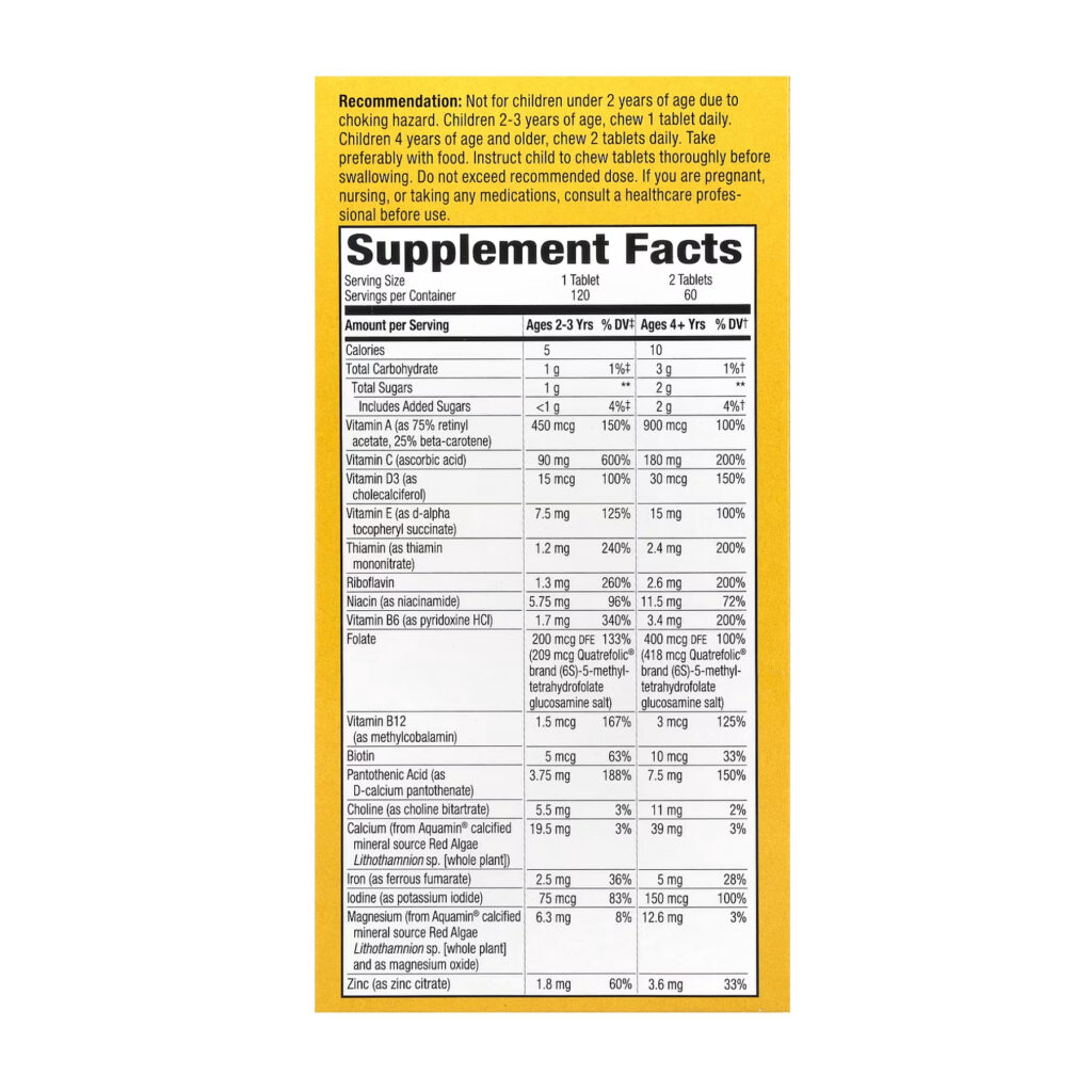 Kids Chewable Multivitamin - 120 tabs Orange and Berry