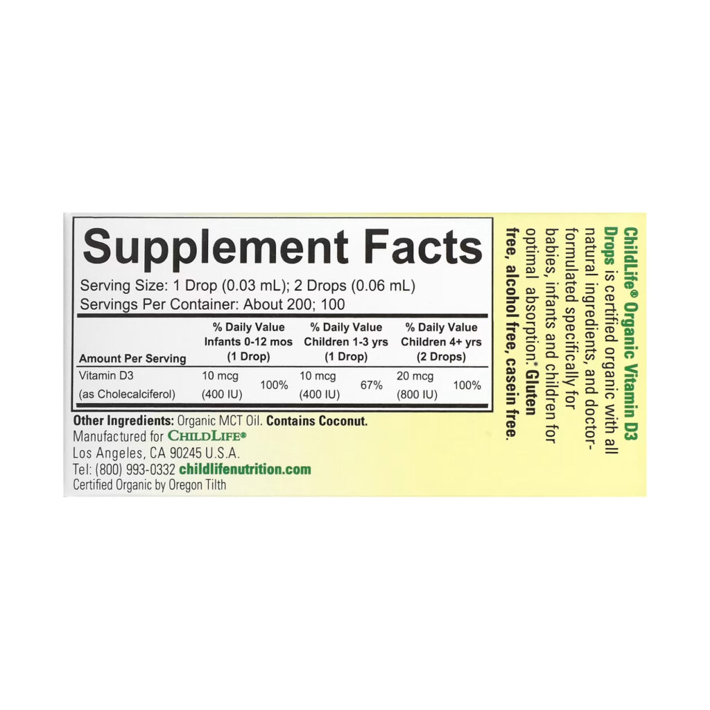 Organic Vitamin D3 Drops - 6.25 ml