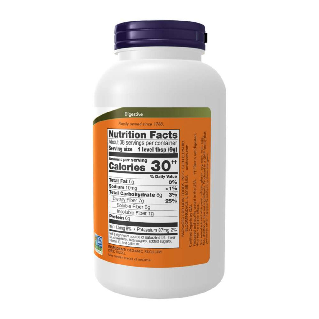 Certified Organic Psyllium Husk Powder - 340g