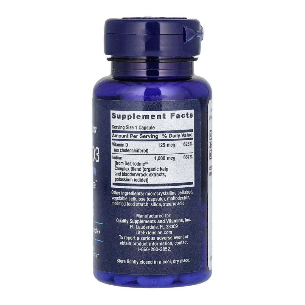 Vit D3 with Sea-Iodine™ 125 mcg (5000 IU) - 60 caps