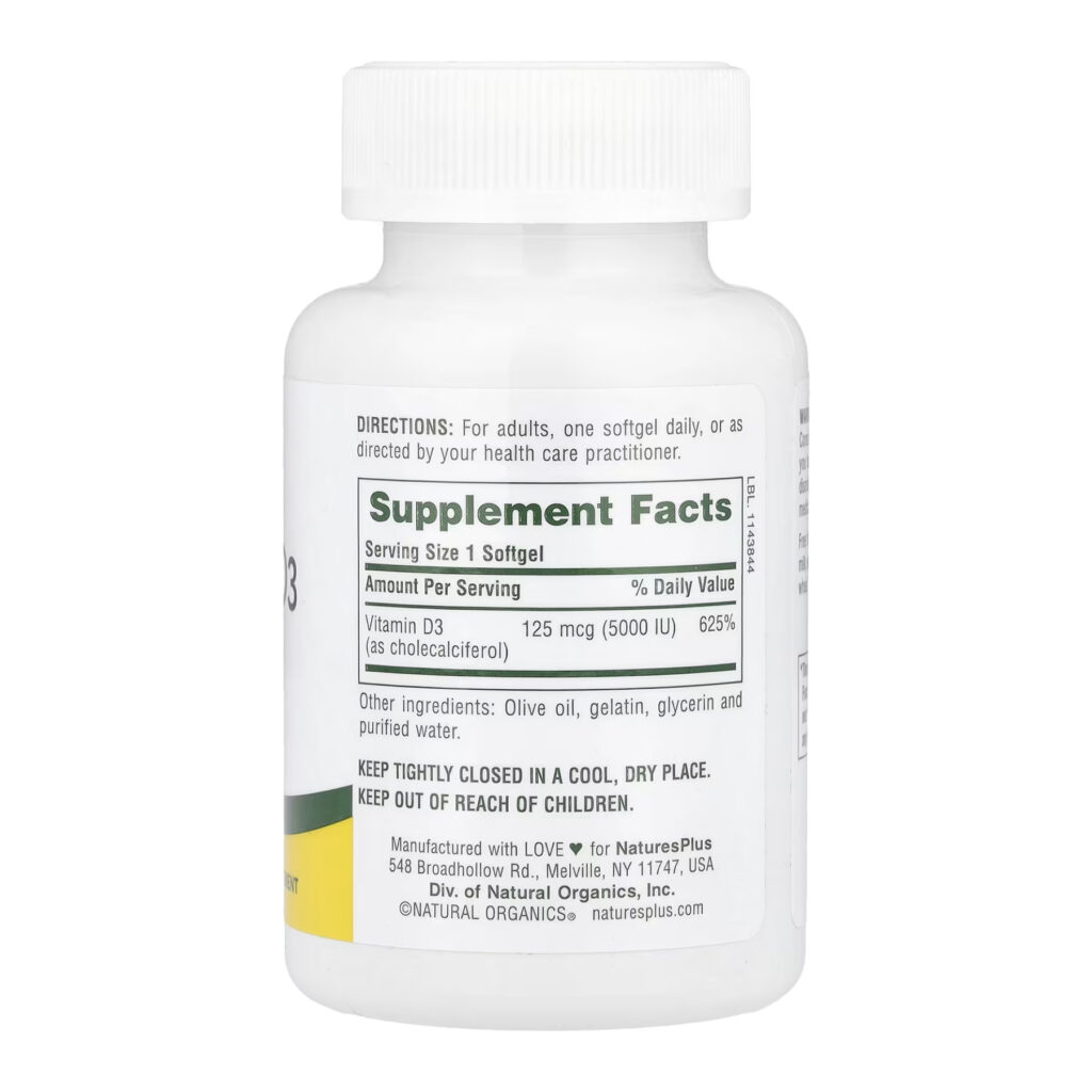 Vitamin D3 5000 IU - 60 softgels