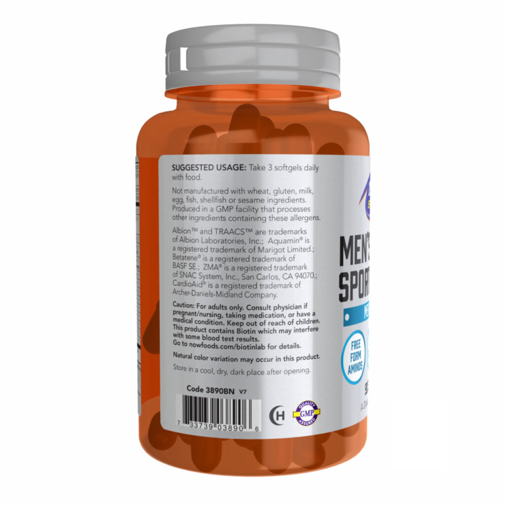 Men's Active Sports Multi - 90 softgels від Now Foods - Image 4