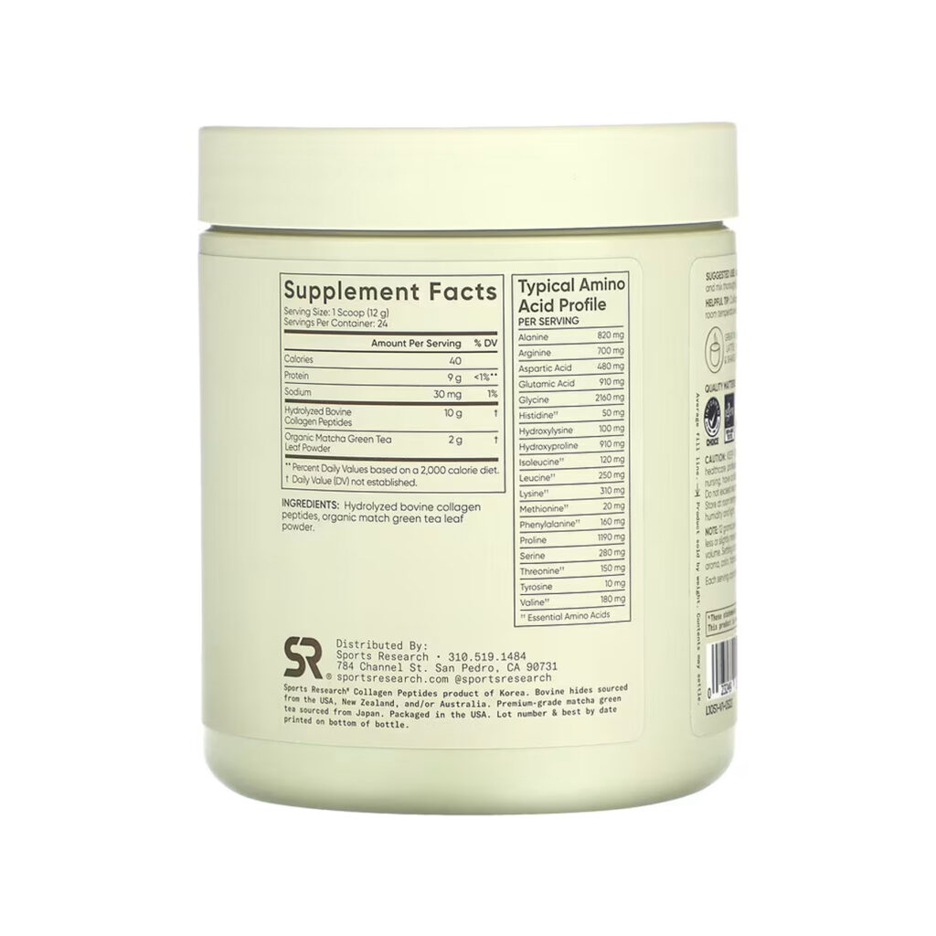 Collagen Peptides Organic Matcha - 288g Green Tea