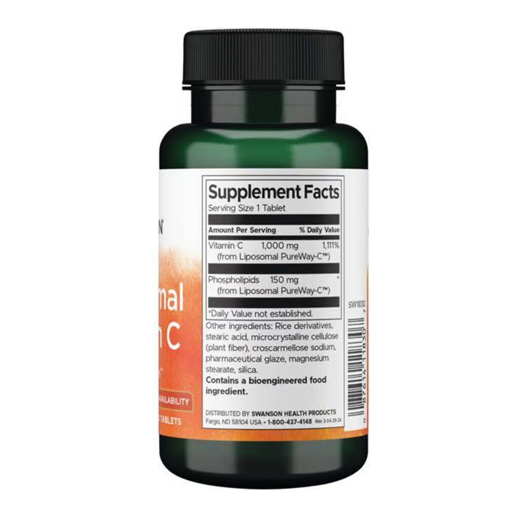 Liposomal Vitamin C - High Bioavailability 1000 mg - 60 tabs (Пошкоджена етикетка)