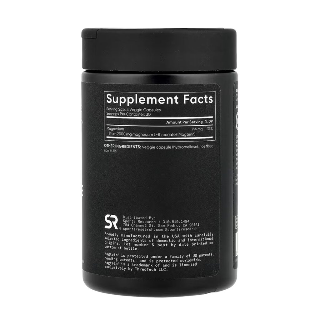 Magnesium L-Threonate 2000mg - 90 veggie capsules