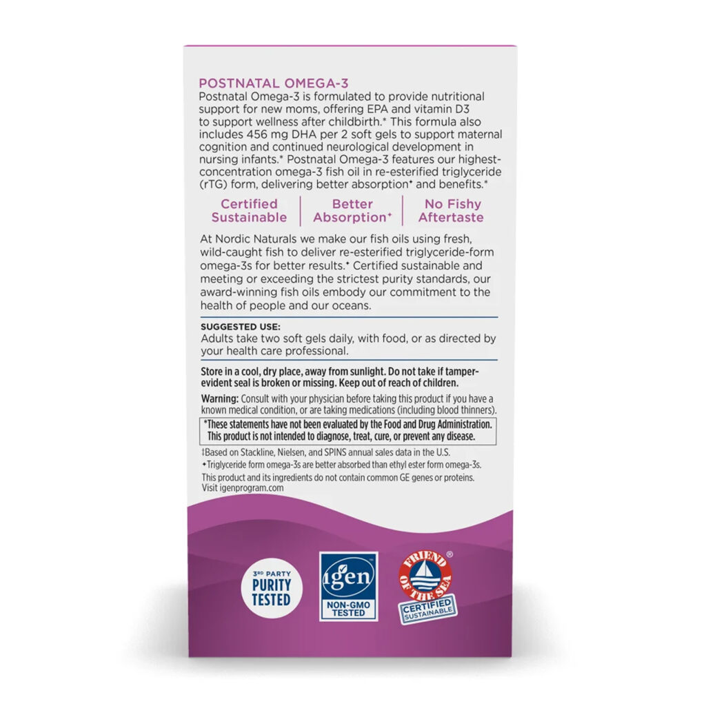 Postnatal Omega-3 - 60 softgels від Nordic Naturals - Зображення 4