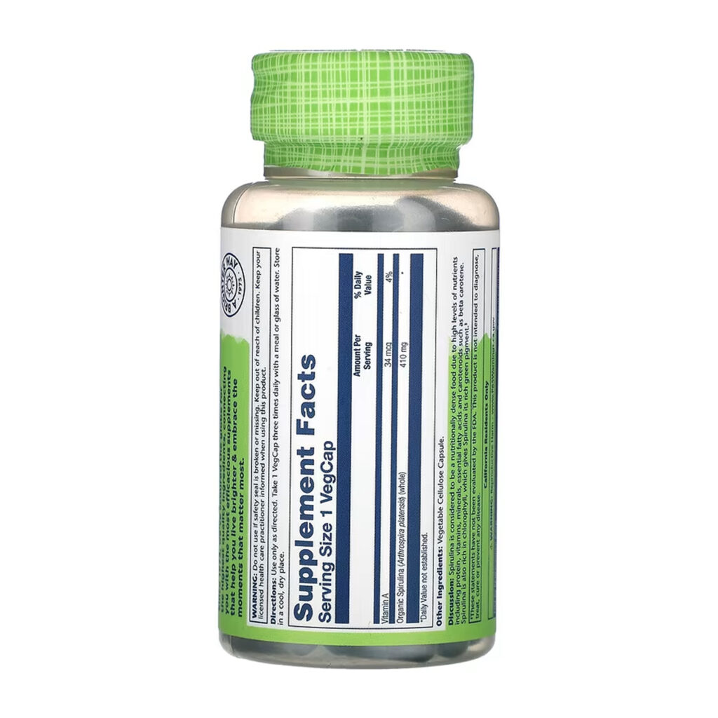 Spirulina Algae 410mg - 100 vcaps