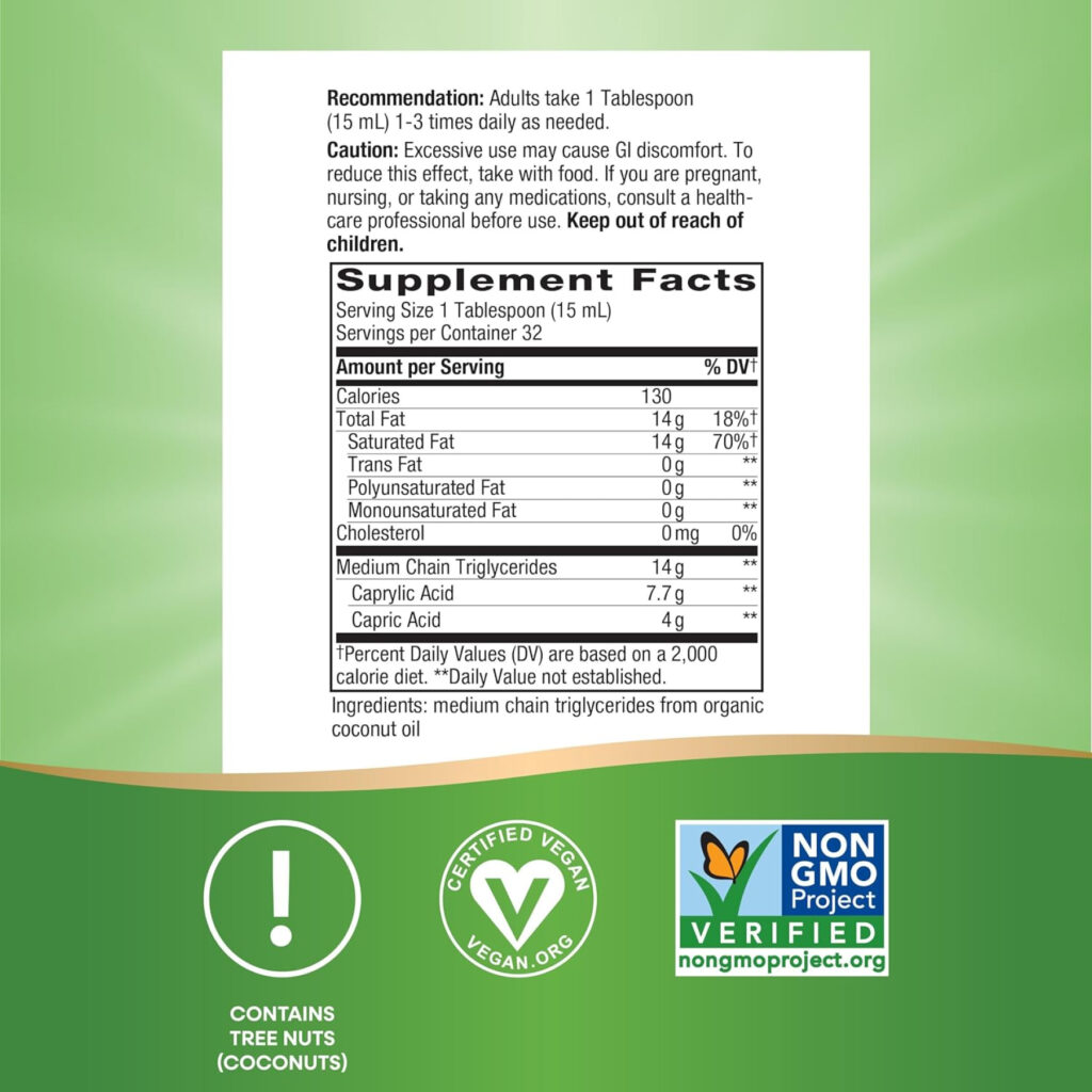 100% Organic MCT Oil - 16 oz