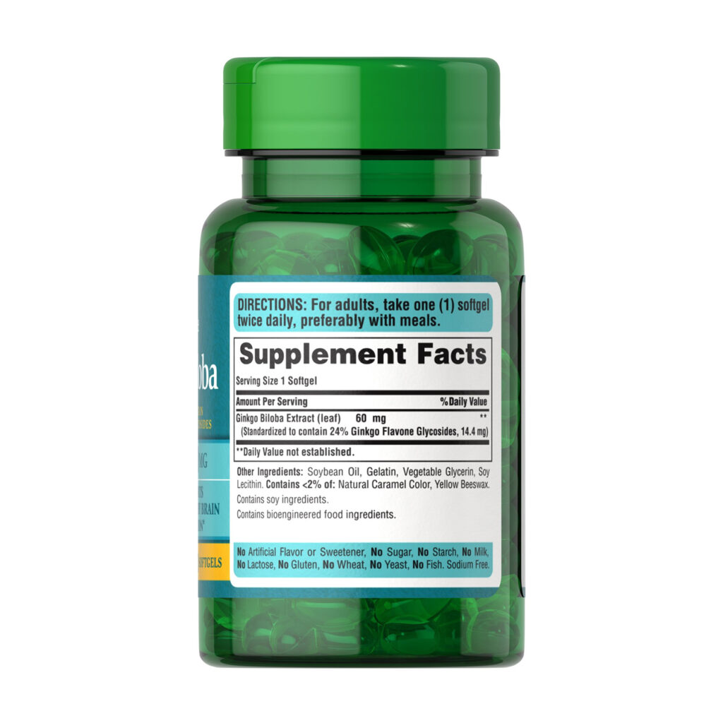 Ginkgo Biloba Standardized Extract 60 mg - 120 softgels